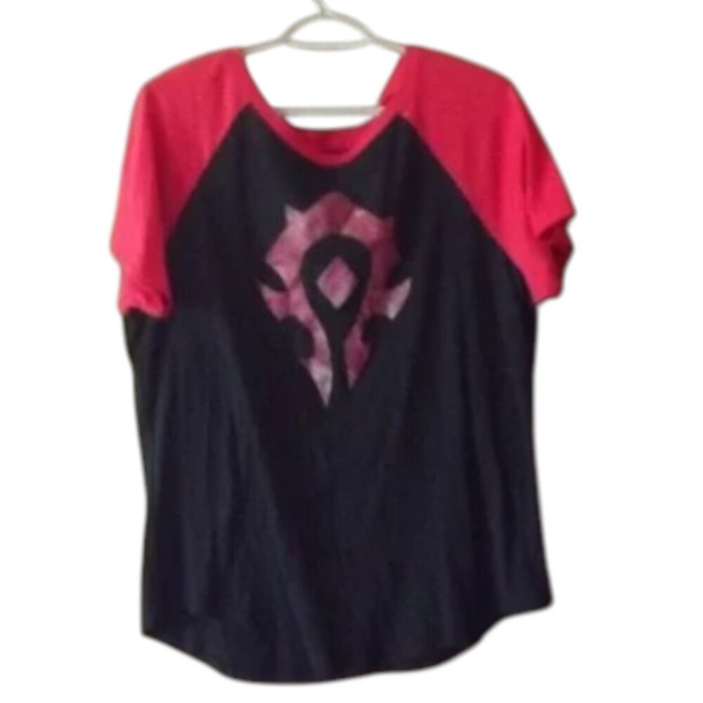 World of Warcraft Mighty Fine Black Y2K Azeroth Horde Tshirt Video Game 3XL